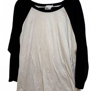 ASOS Curve Women's Black & White Sporty Baseball Plus Size Top Shirt